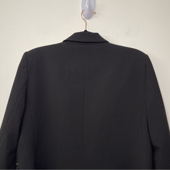 *Sold* DKNY Women’s Black Blazer Rolled Cuffs Gold Logo Button Detail in Size 12 - Picture 7 of 9